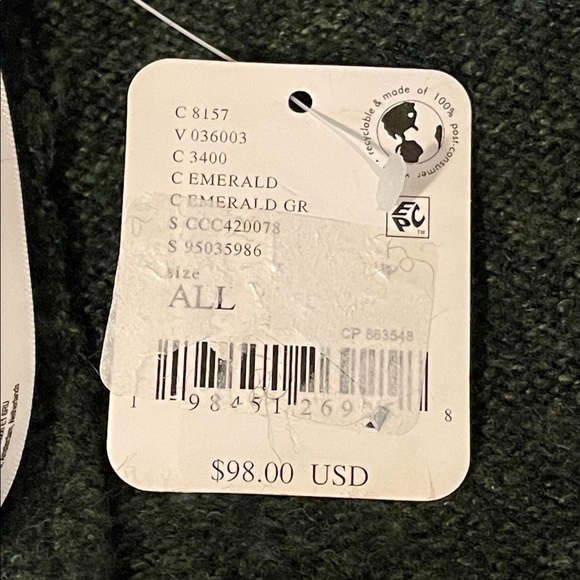 Free People Ellie Scarf Wrap Duster Kimono NWT Emerald Green - Picture 6 of 6